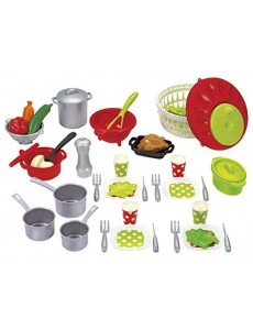 Jouets Ecoiffier – 2621 - Set de cuisine pour enfants 100 % Chef – Viande, légumes et ustensiles de cuisine