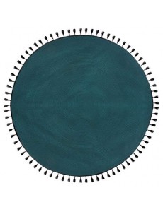 Atmosphera - Tapis décoratif Bleu Canard en Coton D120 cm