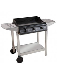 Plancha gaz LUNA 3 sur chariot métal