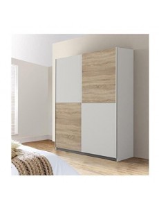 FINLANDEK Armoire 170 x 190 x 61 cm décor chene et blanc ULOS