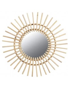Miroir soleil en rotin Ø 55 cm