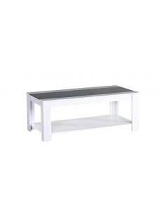 Générique Damia Table Basse Style Contemporain Blanc et Noir Mat - L 110 x l 55 cm