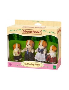 Sylvanian Families - Le Village - La Famille Chien Chiffon - 5000 - Famille 4 Figurines - Mini Poupées