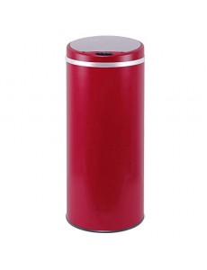 Poubelle de cuisine automatique 42L SOHO Rouge mat en acier INOX avec cerclage