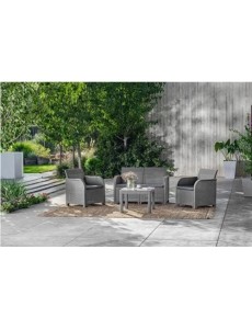 ALLIBERT BY KETER Salon de Jardin Sanremo 4 Places et Table Basse