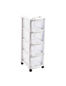 Générique M- Home Tour de Rangement 4 tiroirs - Blanc - L 29 x 39 x 84 cm