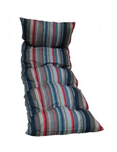 Coussin Bain de Soleil floconné rayé mer