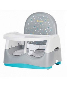 Badabulle Home&Go Grey Réhausseur de Chaise Confort, Compact, Pliable, Evolutif avec Tablette Amovible