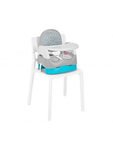 Badabulle Home&Go Grey Réhausseur de Chaise Confort, Compact, Pliable, Evolutif avec Tablette Amovible