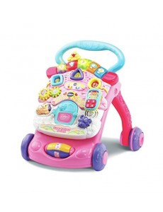 VTech - Super Trotteur Parlant 2 en 1 Rose – Trotteur interactif pour apprendre à marcher – Version FR