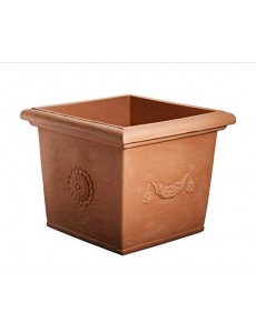 Pot de Fleurs carré 50 cmen polyéthylène Coloris Terre Cuite