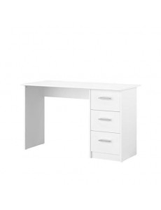 Bureau - REHAUSSE Bureau Essentielle Bureau 3 tiroirs - Decor Blanc - L 121,2 x P 74,3 x H 55 cm