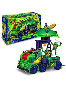 Tortues Ninja ROTMNT, Camion de Combats "Turtle Tank", avec Laboratoire de Donatello, Fonction Lance MissIle, Jouet pour Enfa