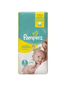 Pampers Couches Premium Protection Taille 1 (2-5 kg) notre N°1 pour la protection des peaux sensibles, Aide à protéger le ven